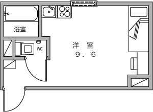 Aタイプ（洋室9.6畳）の間取り図