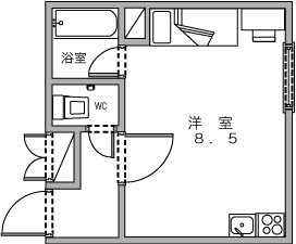 Cタイプ（洋室8.5畳）の間取り図